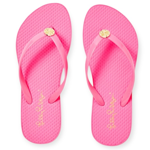 LILLY PULITZER Flip Flops Roxie Pink Pool Shoes Resort Sandals NWT - Picture 12 of 12